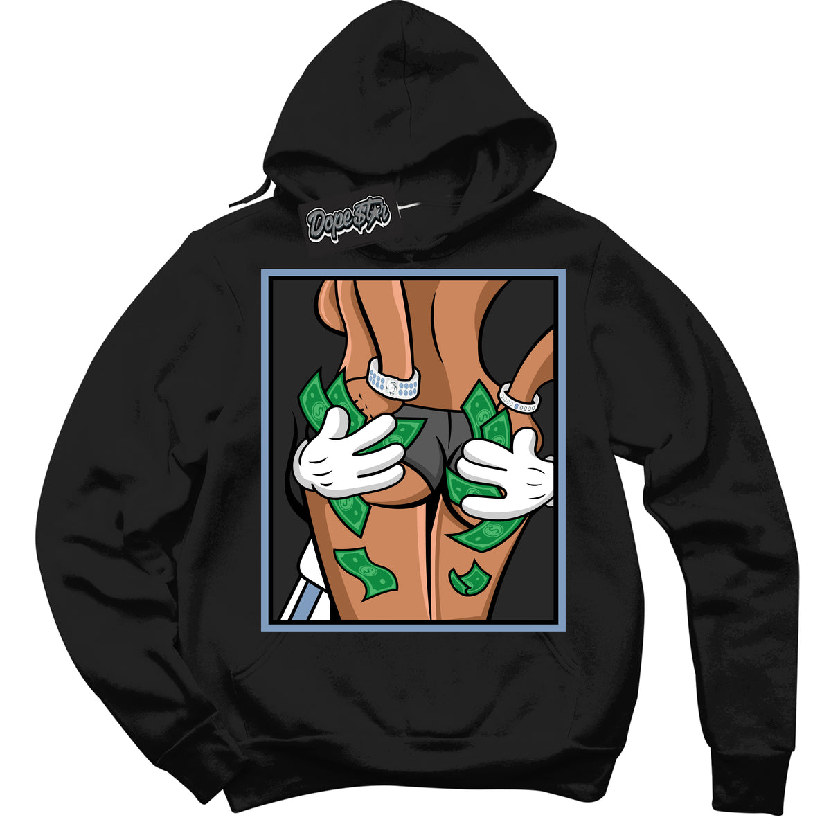 Cool Black Hoodie with “ Money Hands ”  design that Perfectly Matches Reverse Oreo 6s Sneakers.