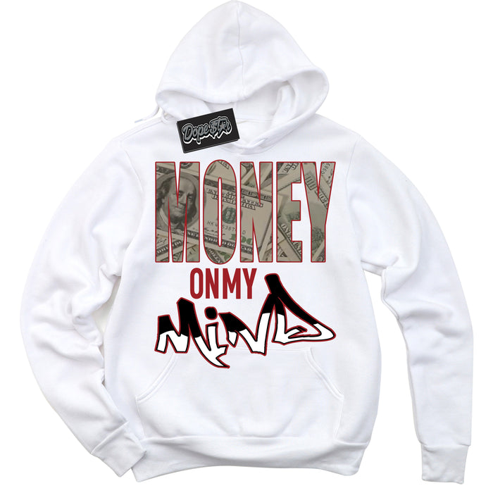 Cool White Hoodie With “ Money On My Mind “  Design That Perfectly Matches Lost And Found 1s Sneakers.