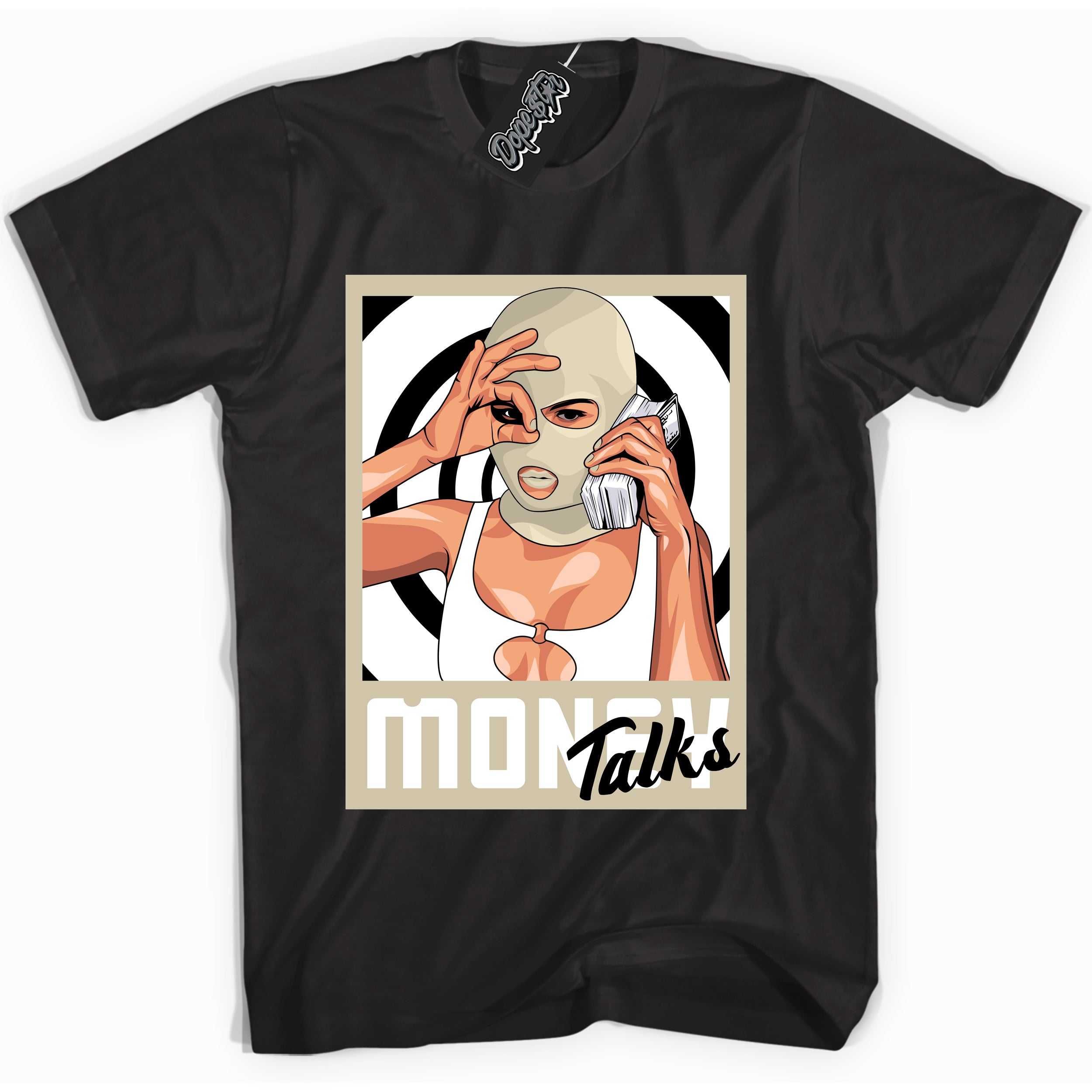 Cool Black Shirt with “ Money Talks” design that perfectly matches Gratitude 11s Sneakers.