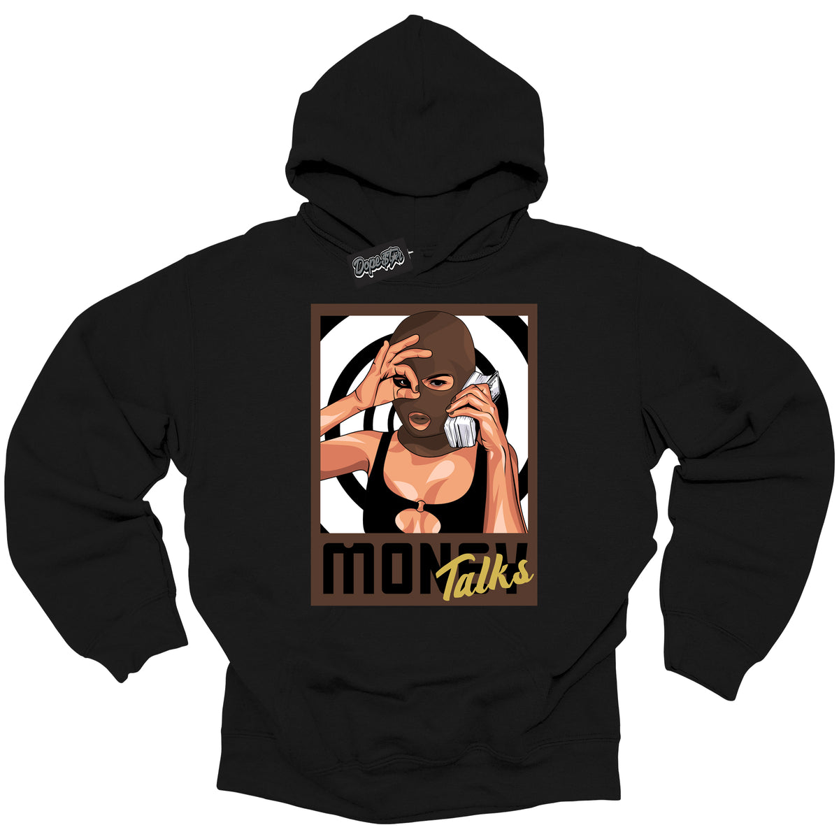Cool Black Graphic DopeStar Hoodie with “ Money Talks “ print, that perfectly matches Palomino 1s sneakers
