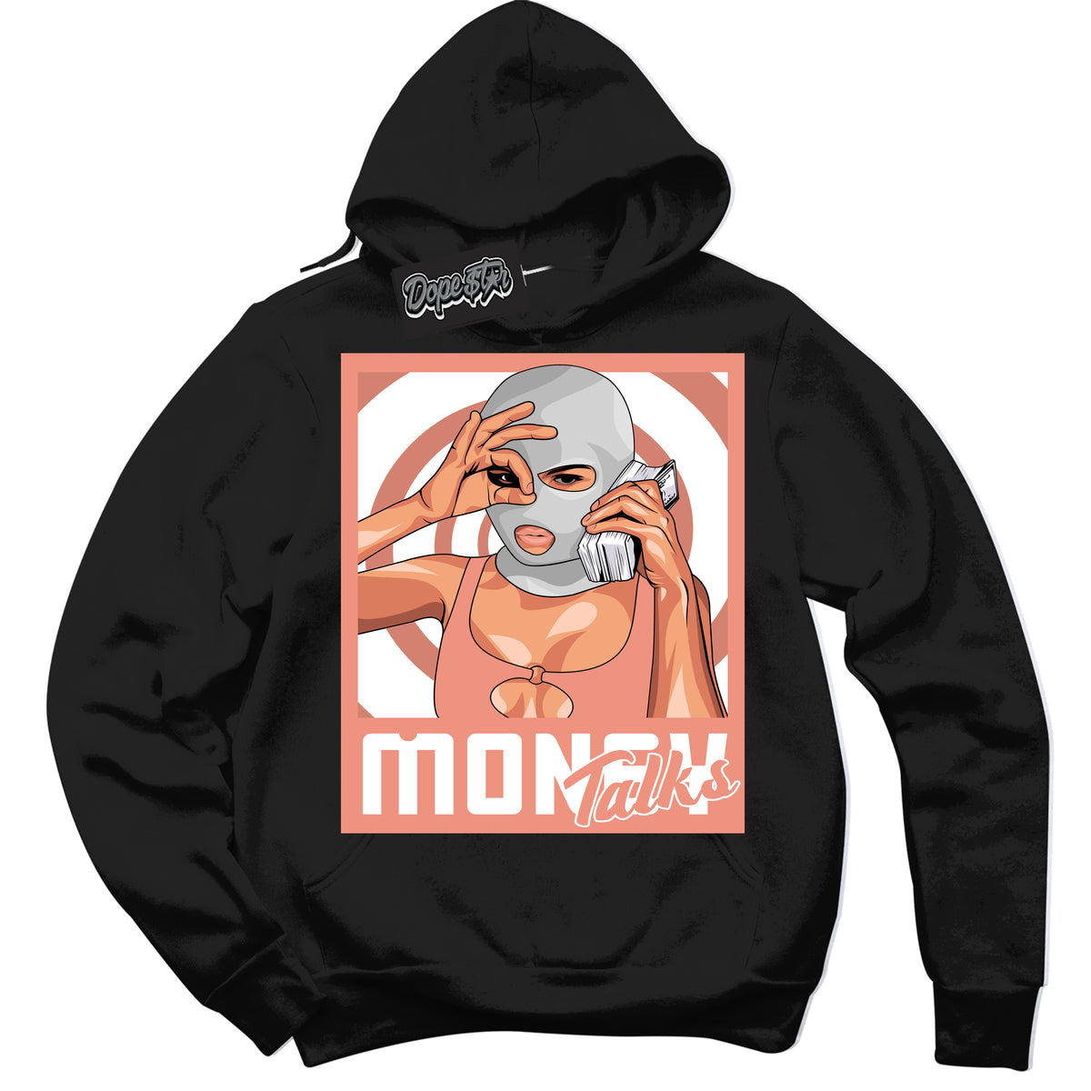 Dunk Low Light Wild Mango 'Money Talks' Hoodie – Black Streetwear Sweatshirt | Sneaker Matching Hoodie for Dunk Low Light Wild Mango | Urban Fashion for Money Talks | Men's & Women's Streetwear Outfit by Sneaker Shirts Outlet.