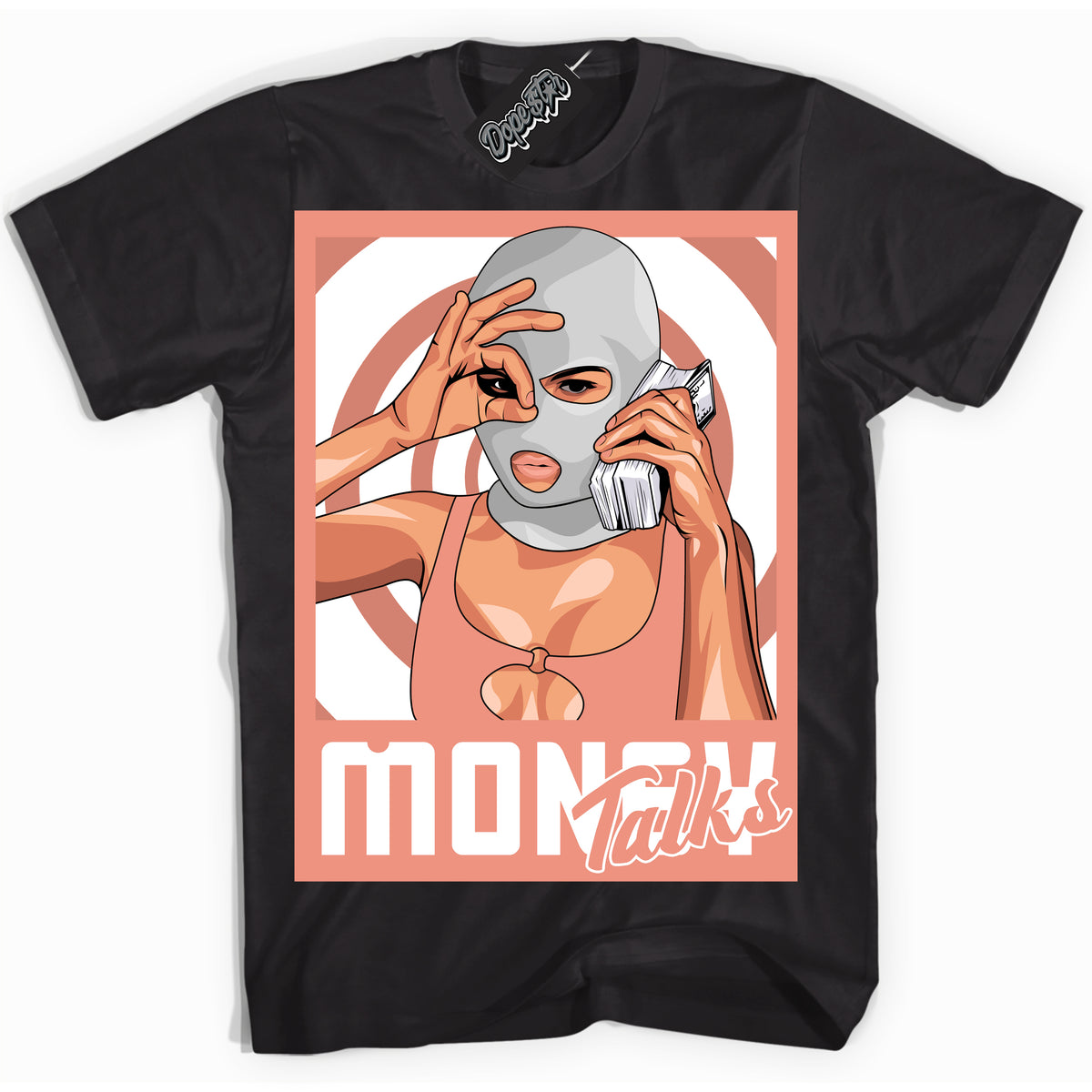 Dunk Low Light Wild Mango 'Money Talks' Shirt – Black Streetwear T-Shirt | Sneaker Matching Tee for Dunk Low Light Wild Mango | Urban Fashion for Money Talks | Men's & Women's Streetwear Outfit by Sneaker Shirts Outlet.