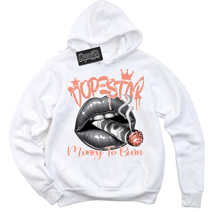 Dunk Low Light Wild Mango 'Money To Burn' Hoodie – White Streetwear Sweatshirt | Sneaker Matching Hoodie for Dunk Low Light Wild Mango | Urban Fashion for Money To Burn | Men's & Women's Streetwear Outfit by Sneaker Shirts Outlet.