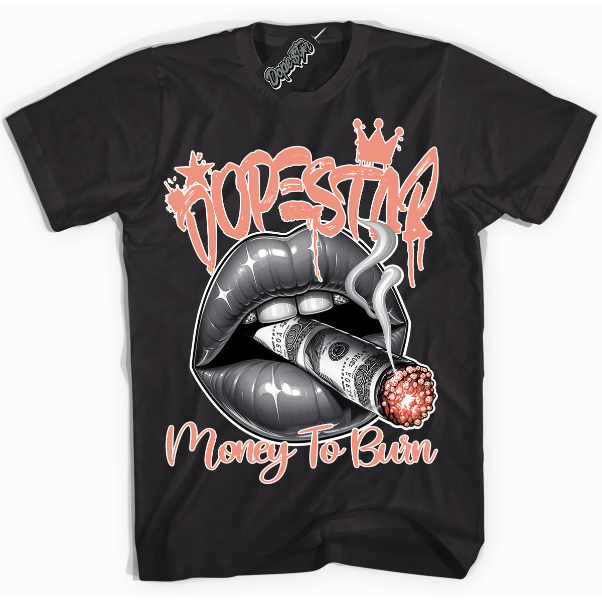 Dunk Low Light Wild Mango 'Money To Burn' Shirt – Black Streetwear T-Shirt | Sneaker Matching Tee for Dunk Low Light Wild Mango | Urban Fashion for Money To Burn | Men's & Women's Streetwear Outfit by Sneaker Shirts Outlet.