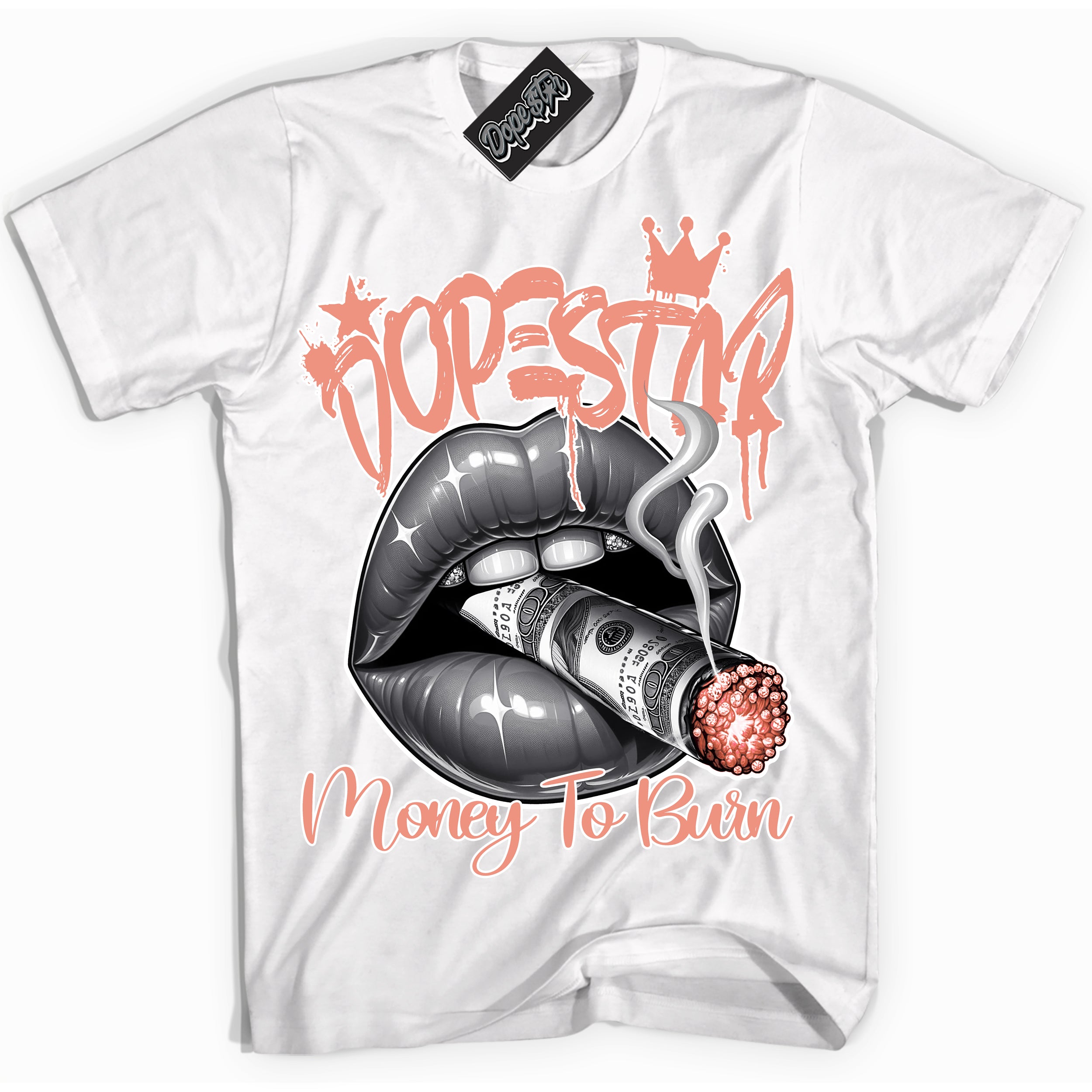 Dunk Low Light Wild Mango 'Money To Burn' Shirt – White Streetwear T-Shirt | Sneaker Matching Tee for Dunk Low Light Wild Mango | Urban Fashion for Money To Burn | Men's & Women's Streetwear Outfit by Sneaker Shirts Outlet.