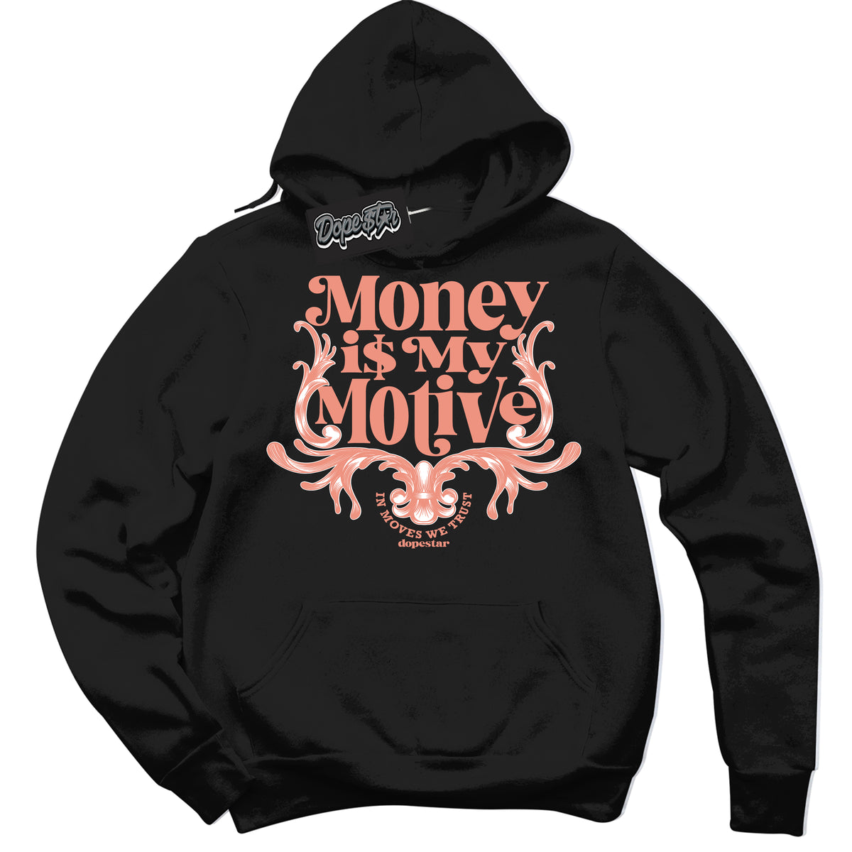Dunk Low Light Wild Mango 'Money Is My Motive' Hoodie – Black Streetwear Sweatshirt | Sneaker Matching Hoodie for Dunk Low Light Wild Mango | Urban Fashion for Money Is My Motive | Men's & Women's Streetwear Outfit by Sneaker Shirts Outlet.
