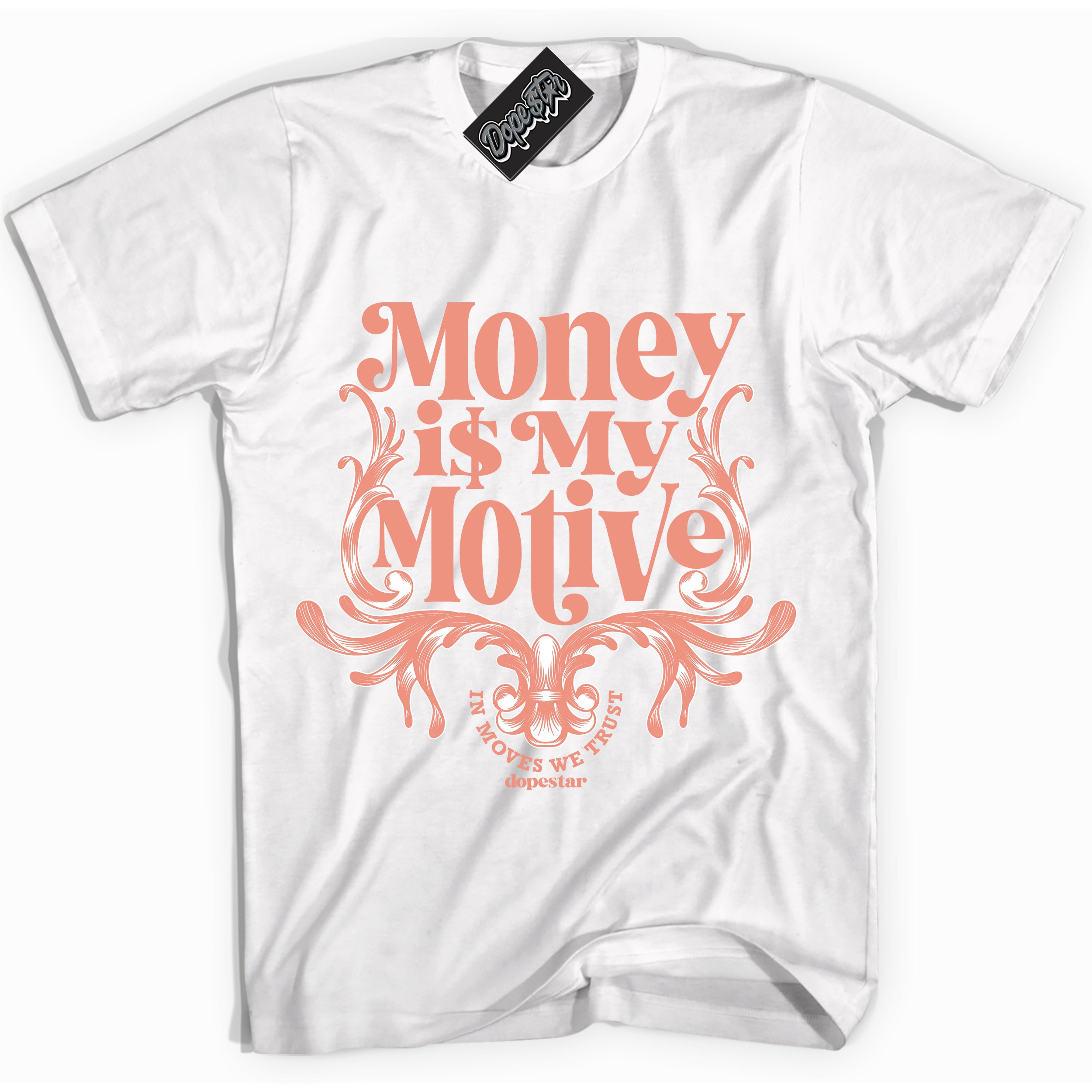 Dunk Low Light Wild Mango 'Money Is My Motive' Shirt – White Streetwear T-Shirt | Sneaker Matching Tee for Dunk Low Light Wild Mango | Urban Fashion for Money Is My Motive | Men's & Women's Streetwear Outfit by Sneaker Shirts Outlet.