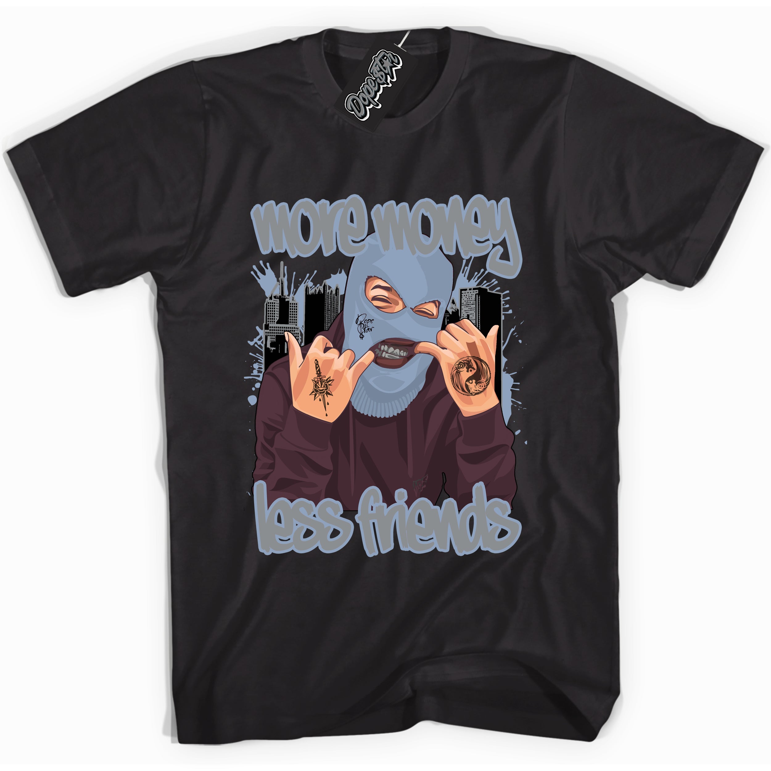 Burgundy 5s DopeStar Shirt More Money Less Friends Graphic