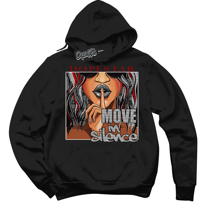 Cool Black Hoodie with “ Move In Silence ”  design that Perfectly Matches Rebellionaire 1s Sneakers.