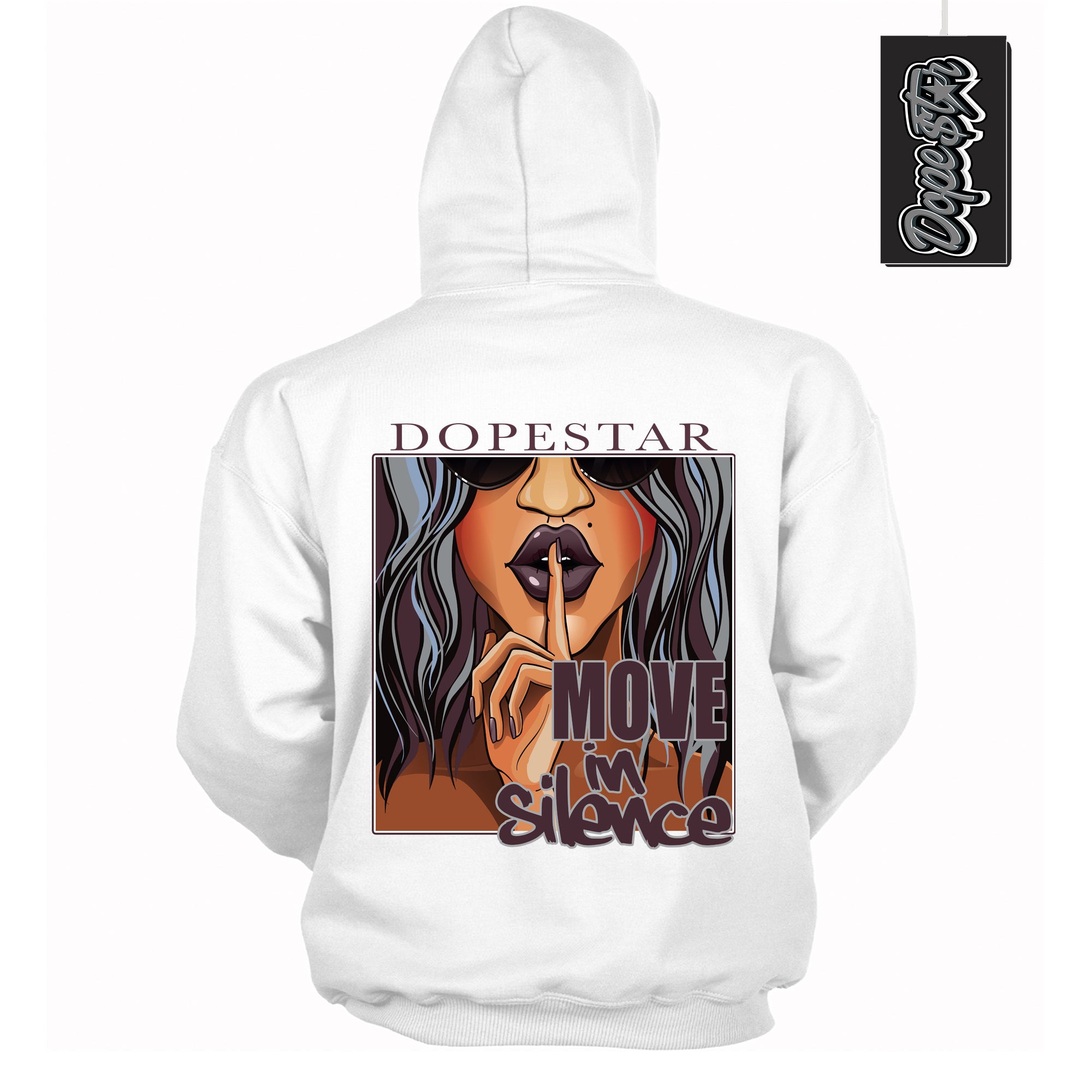 Cool White Shirt with “ Move In Silence” design that perfectly matches Burgundy 5s Sneakers.