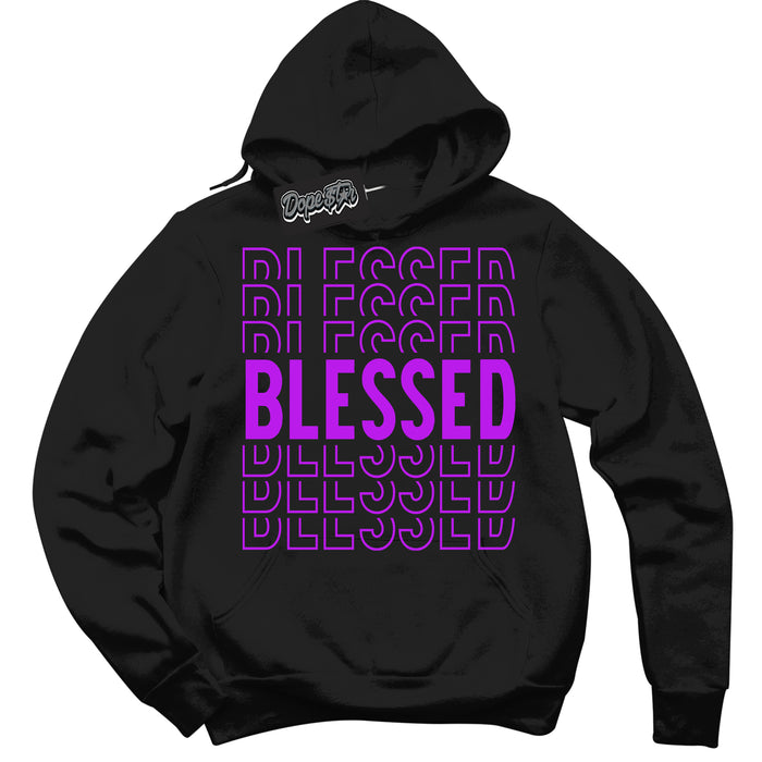 Cool Black Hoodie with “ Blessed Stacked ”  design that Perfectly Matches RTKT Genesis Dunk Sneakers.