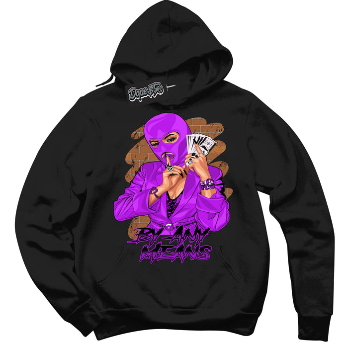 Cool Black Hoodie with “ By Any Means ”  design that Perfectly Matches RTKT Genesis Dunk Sneakers.