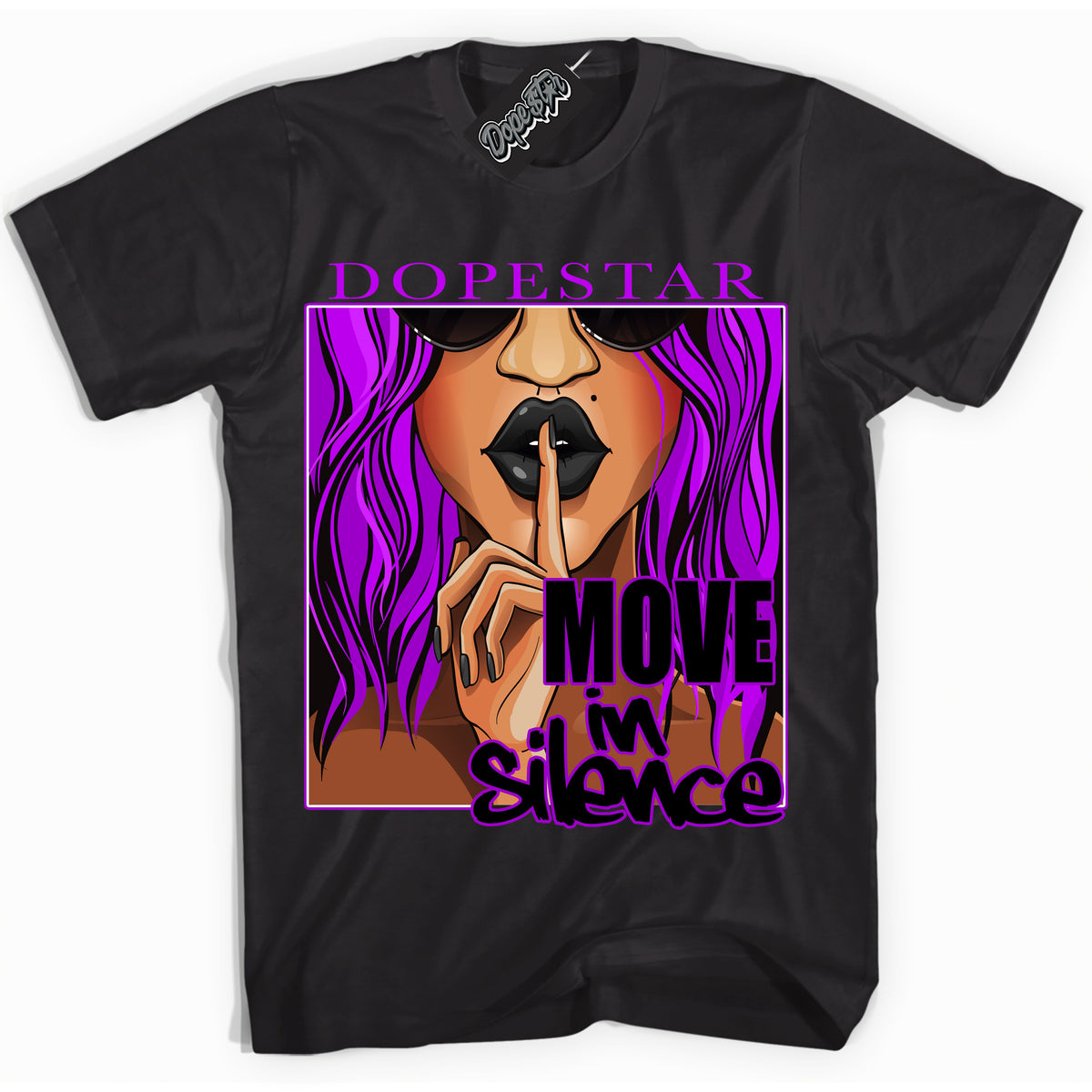 Cool Black Shirt with “ Move In Silence” design that perfectly matches RTKT Genesis Dunk Sneakers.