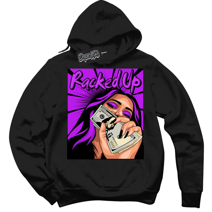 Cool Black Hoodie with “ Racked Up ”  design that Perfectly Matches RTKT Genesis Dunk Sneakers.