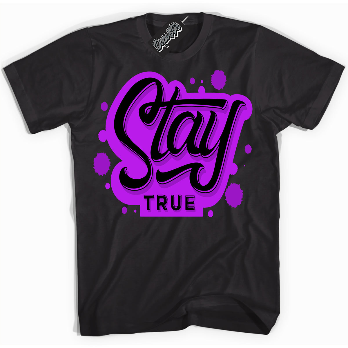 Cool Black Shirt with “ Stay True” design that perfectly matches RTKT Genesis Dunk Sneakers.