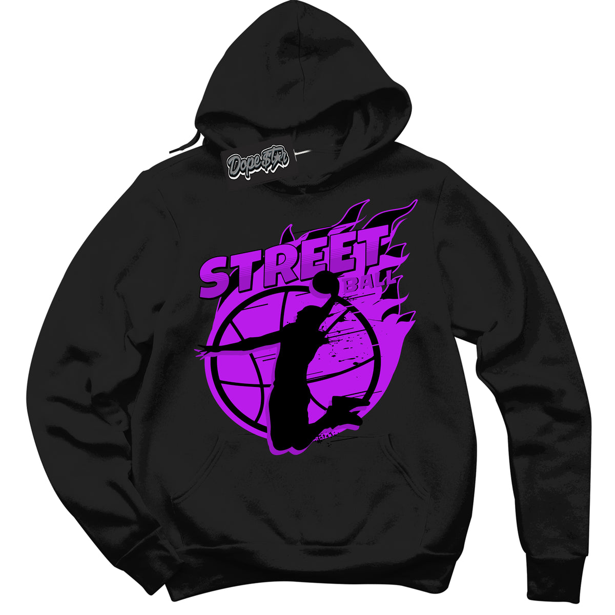 Cool Black Hoodie with “ Street Ball ”  design that Perfectly Matches RTKT Genesis Dunk Sneakers.