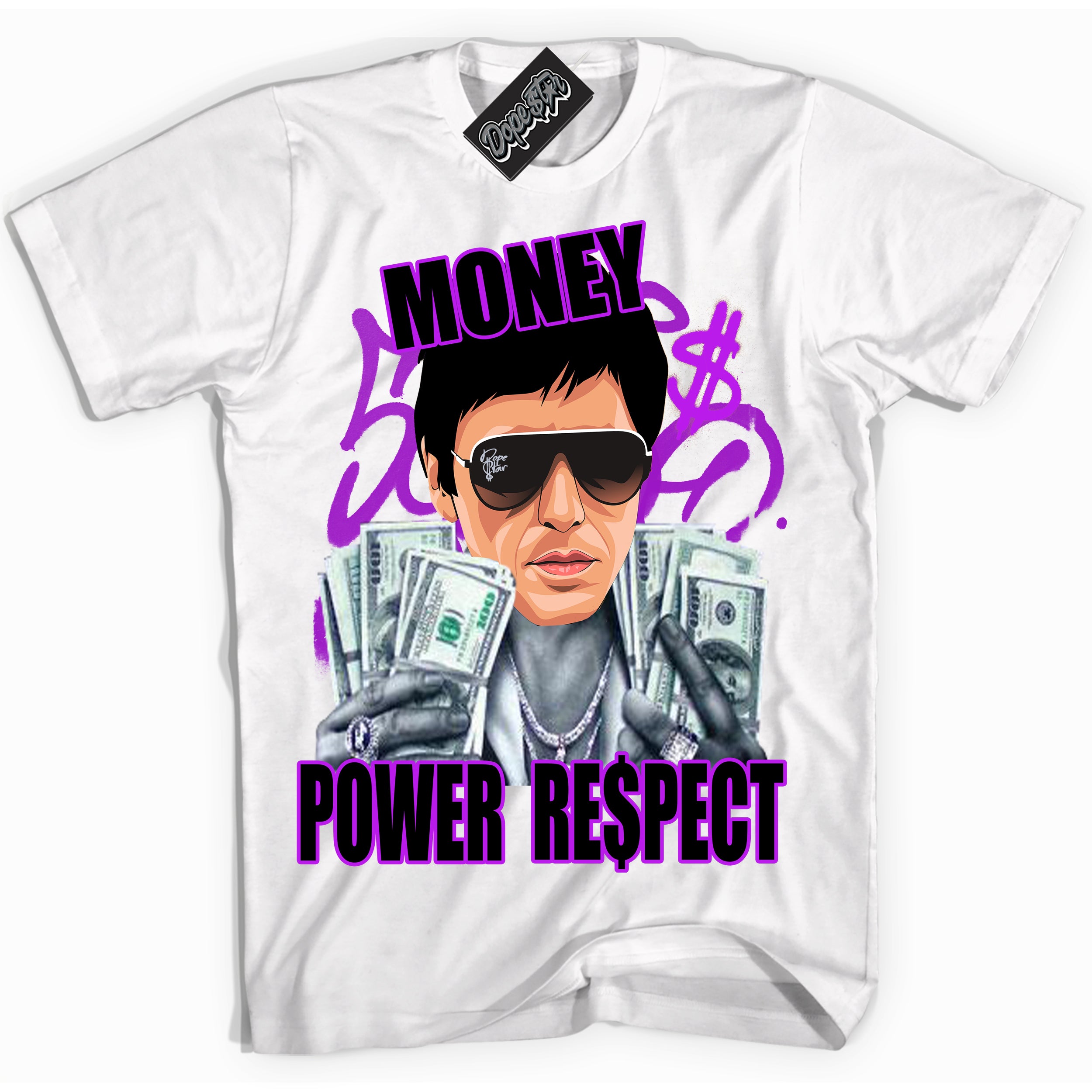 Cool White Shirt with “ Tony Montana” design that perfectly matches RTKT Genesis Dunk Sneakers.