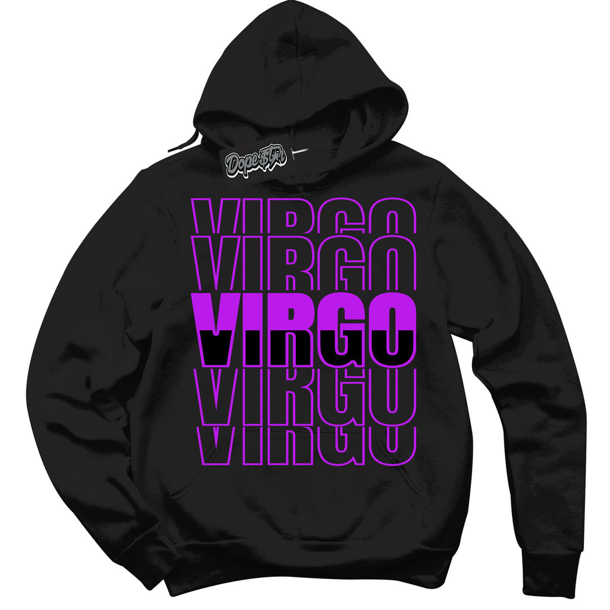 Cool Black Hoodie with “ Virgo ”  design that Perfectly Matches RTKT Genesis Dunk Sneakers.