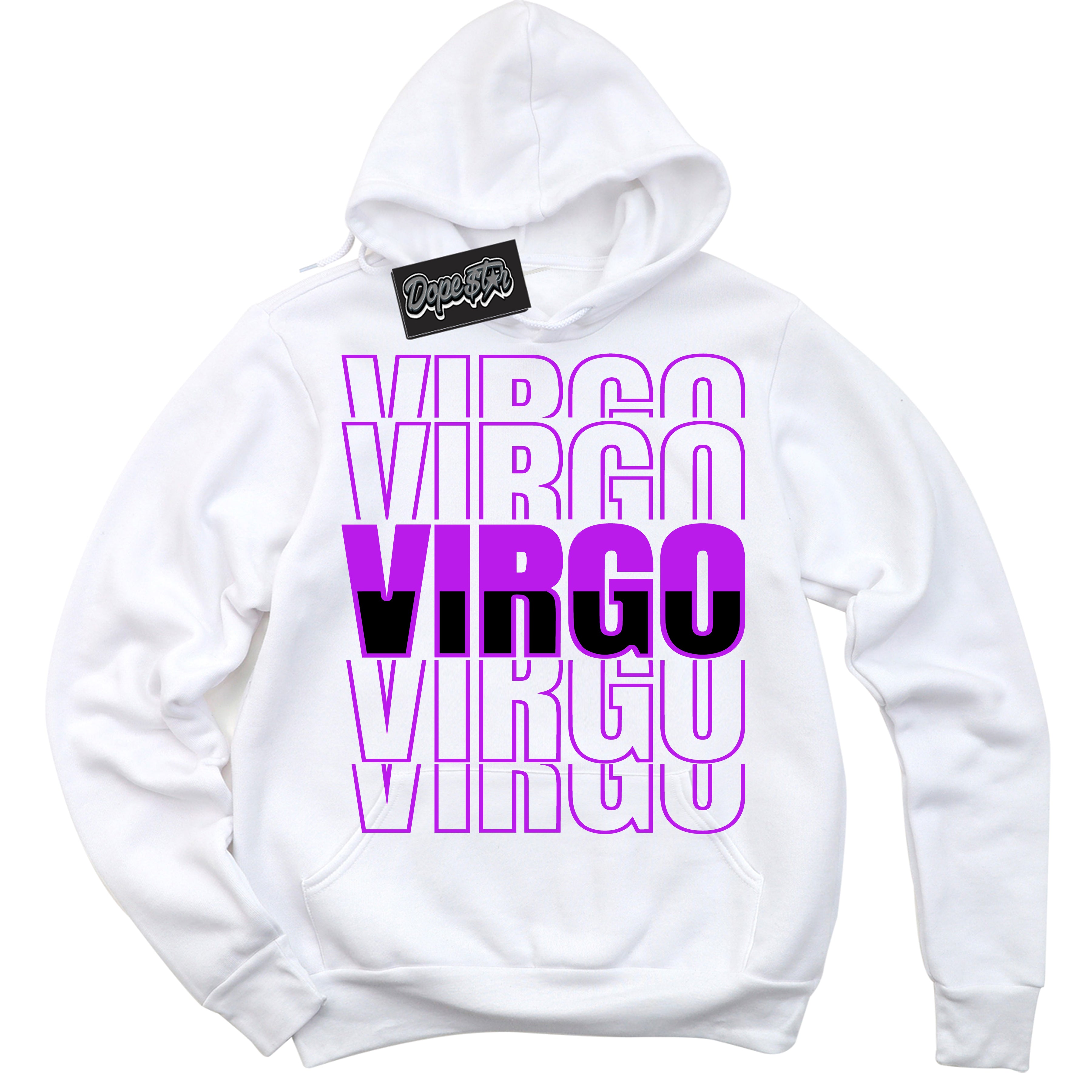 Cool White Hoodie with “ Virgo ”  design that Perfectly Matches RTKT Genesis Dunk Sneakers.