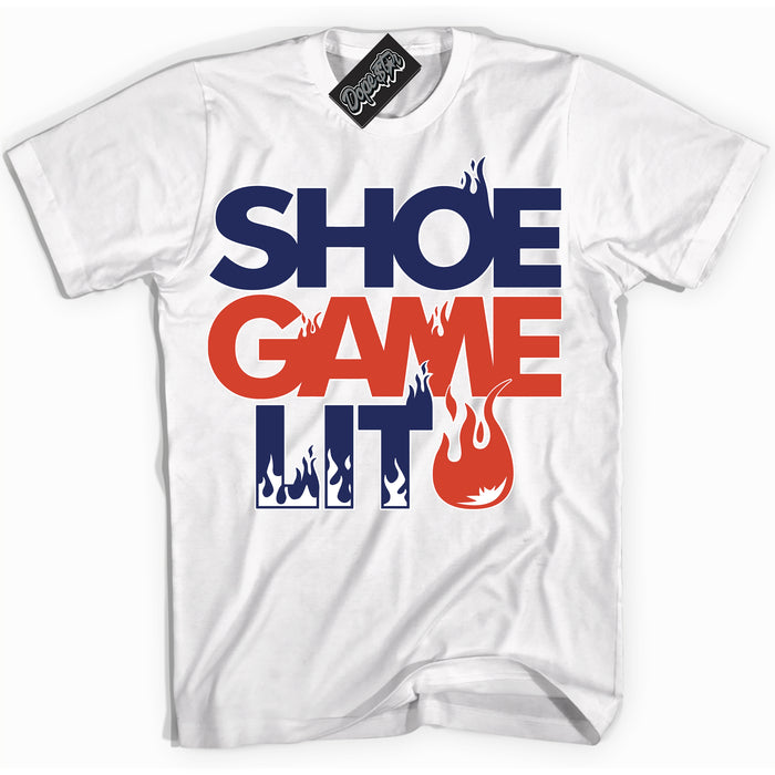 Cool White Shirt with “ Shoe Game Lit ” design that perfectly matches Knicks Sneakers.