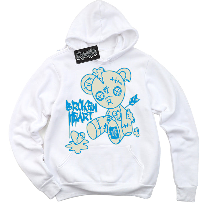 Dunk High Next Nature Light Khaki Star Blue 'Broken Heart Bear' Hoodie – White Streetwear Sweatshirt | Sneaker Matching Hoodie for Dunk High Next Nature Light Khaki Star Blue | Urban Fashion for Broken Heart Bear | Men's & Women's Streetwear Outfit by Sneaker Shirts Outlet.
