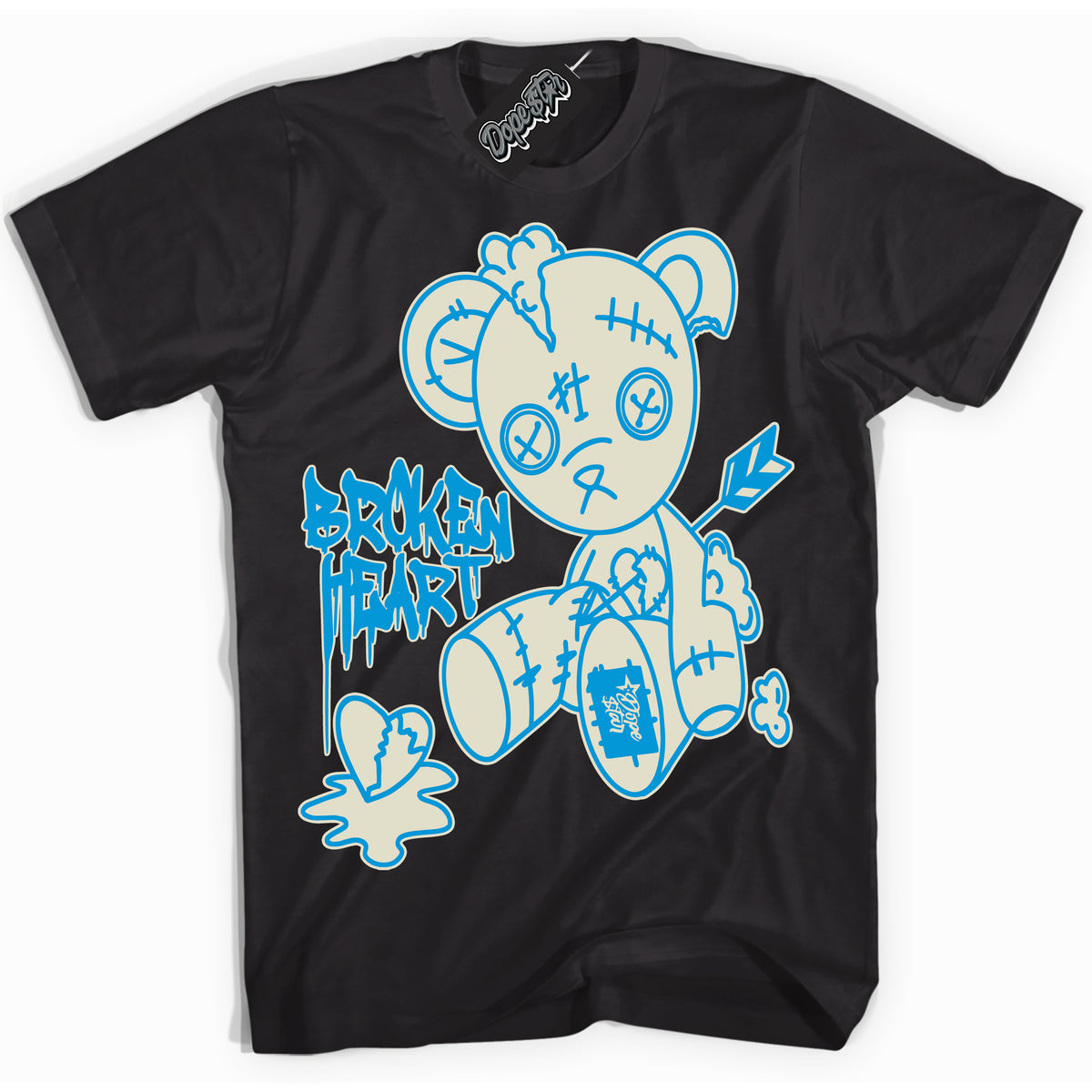 Dunk High Next Nature Light Khaki Star Blue 'Broken Heart Bear' Shirt – Black Streetwear T-Shirt | Sneaker Matching Tee for Dunk High Next Nature Light Khaki Star Blue | Urban Fashion for Broken Heart Bear | Men's & Women's Streetwear Outfit by Sneaker Shirts Outlet.
