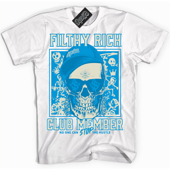 Dunk High Next Nature Light Khaki Star Blue 'Filthy Rich' Shirt – White Streetwear T-Shirt | Sneaker Matching Tee for Dunk High Next Nature Light Khaki Star Blue | Men's & Women's Streetwear Outfit by Sneaker Shirts Outlet.
