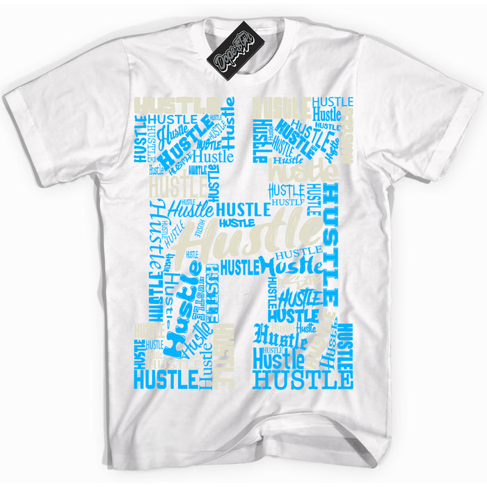 Dunk High Next Nature Light Khaki Star Blue 'Hustle H' Shirt – White Streetwear T-Shirt | Sneaker Matching Tee for Dunk High Next Nature Light Khaki Star Blue | Men's & Women's Streetwear Outfit by Sneaker Shirts Outlet.
