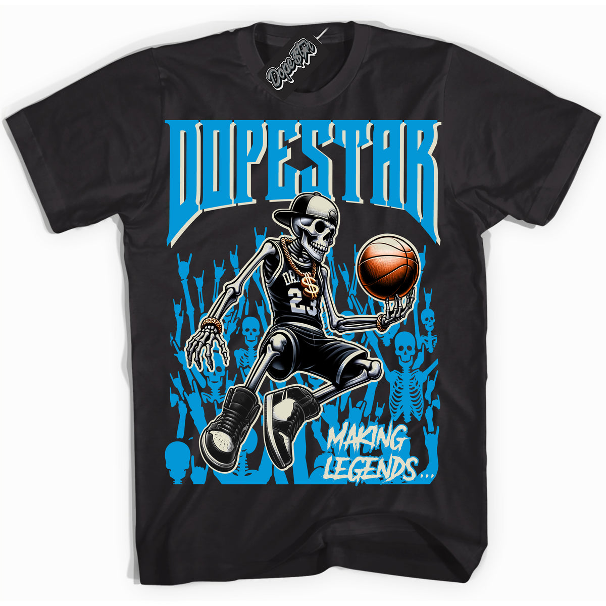 Dunk High Next Nature Light Khaki Star Blue 'Making Legends' Shirt – Black Streetwear T-Shirt | Sneaker Matching Tee for Dunk High Next Nature Light Khaki Star Blue | Men's & Women's Streetwear Outfit by Sneaker Shirts Outlet.
