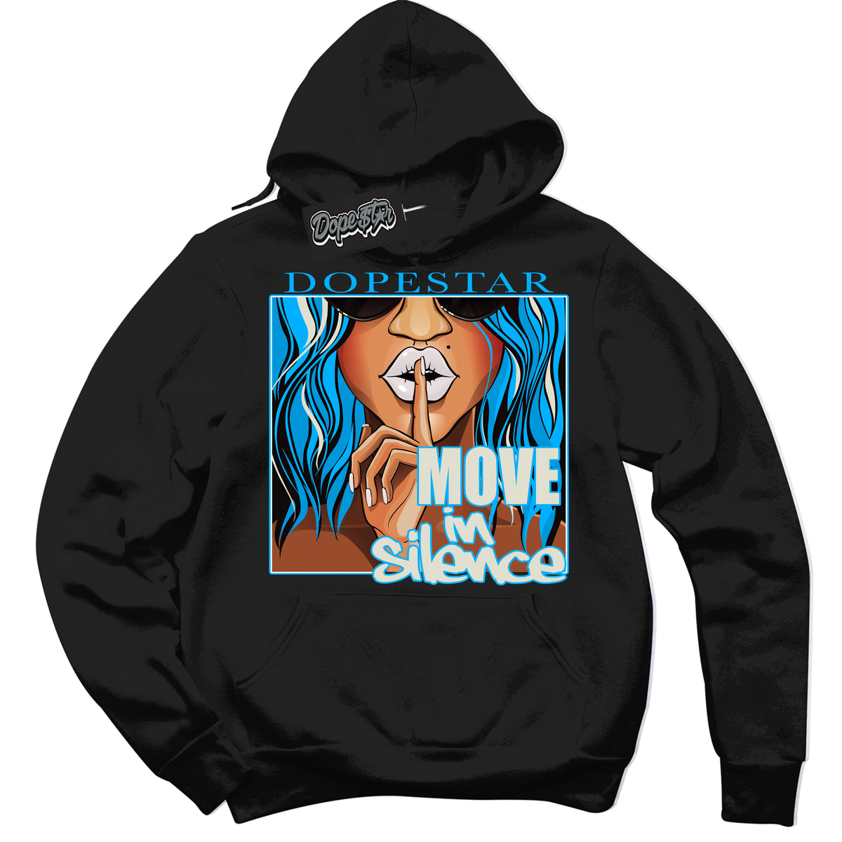 Dunk High Next Nature Light Khaki Star Blue 'Move In Silence' Hoodie – Black Streetwear Sweatshirt | Sneaker Matching Hoodie for Dunk High Next Nature Light Khaki Star Blue | Urban Fashion for Move In Silence | Men's & Women's Streetwear Outfit by Sneaker Shirts Outlet.
