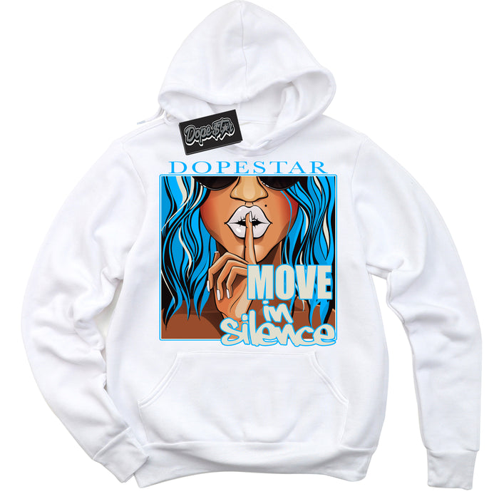 Dunk High Next Nature Light Khaki Star Blue 'Move In Silence' Hoodie – White Streetwear Sweatshirt | Sneaker Matching Hoodie for Dunk High Next Nature Light Khaki Star Blue | Urban Fashion for Move In Silence | Men's & Women's Streetwear Outfit by Sneaker Shirts Outlet.
