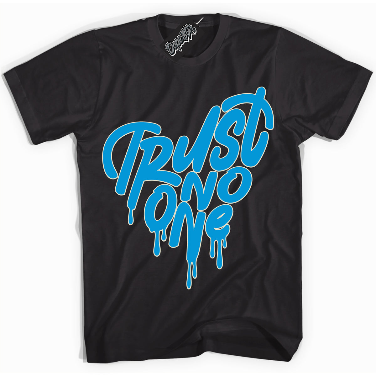 Dunk High Next Nature Light Khaki Star Blue 'Trust No One Heart' Shirt – Black Streetwear T-Shirt | Sneaker Matching Tee for Dunk High Next Nature Light Khaki Star Blue | Urban Fashion for Trust No One Heart | Men's & Women's Streetwear Outfit by Sneaker Shirts Outlet.