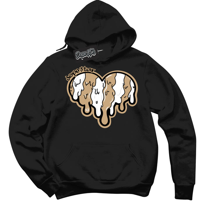 Cool Black Hoodie with “Melting Heart” design that Perfectly Matches Black Anthracite Sesame Dunk.