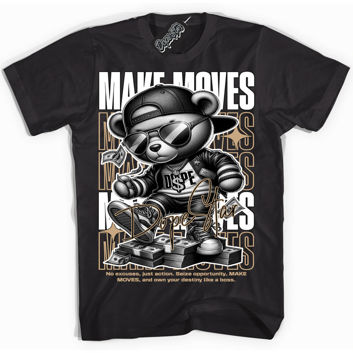 Cool Black Shirt with “Make Moves” design that perfectly matches Black Anthracite Sesame Dunk.