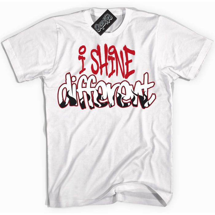 Cool White Shirt with “ I Shine Different ” design that perfectly matches Black Dragon Red Dunk.