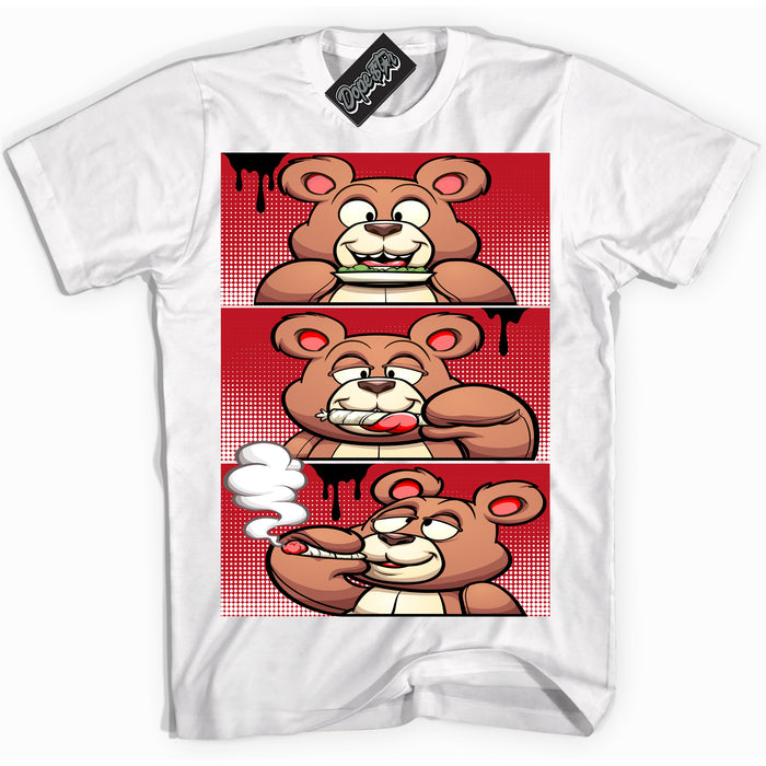 Cool White Shirt with “ Roll It Lick It Smoke It Bear ” design that perfectly matches Black Dragon Red Dunk.
