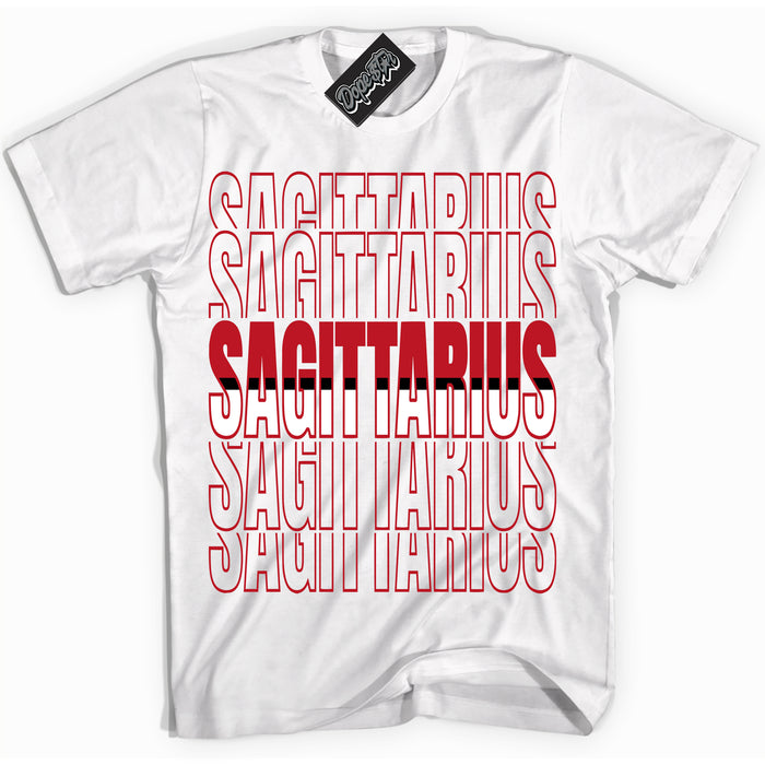Cool White Shirt with “ Sagittarius ” design that perfectly matches Black Dragon Red Dunk.