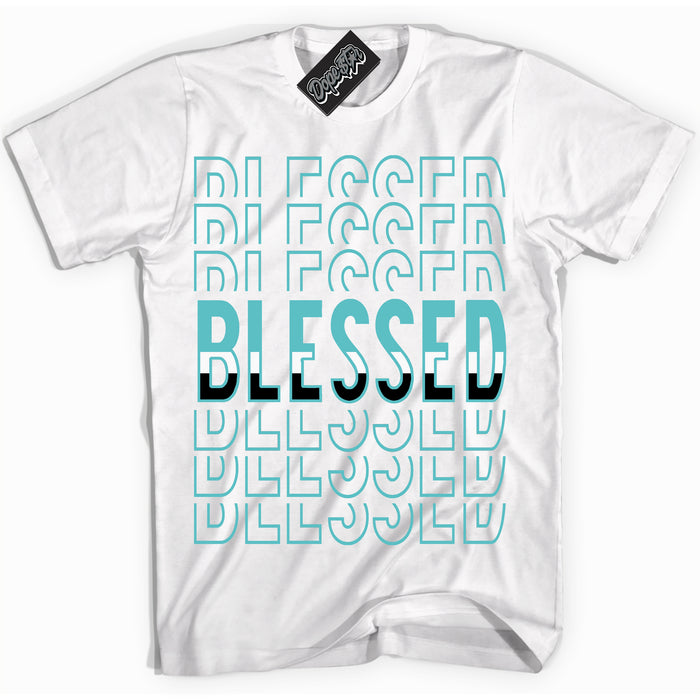 Dunk Low Retro Black Dusty Cactus 'Blessed Stacked' Shirt - White Streetwear Mockup | Sneakerhead T-Shirt Matching Dunk Low Retro Black Dusty Cactus | Blessed Stacked Urban Streetwear for Sneaker Matching OOTD | Outfits that pair perfectly with your ND Low Retro Black Dusty Cactus | Sneakerhead Fashion Must-Have Apparel for Men and Women.