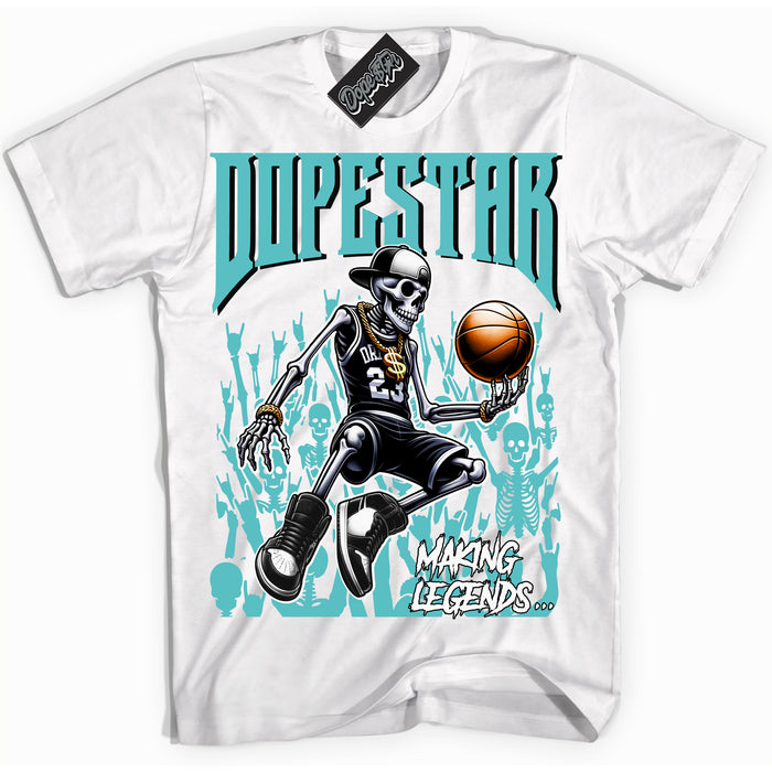 Dunk Low Retro Black Dusty Cactus 'Making Legends' Shirt - White Streetwear Mockup | Sneakerhead T-Shirt Matching Dunk Low Retro Black Dusty Cactus | Limited Edition Urban Streetwear for Sneaker Matching OOTD | Outfits that pair perfectly with your ND Low Retro Black Dusty Cactus | Sneakerhead Fashion Must-Have Apparel for Men and Women.