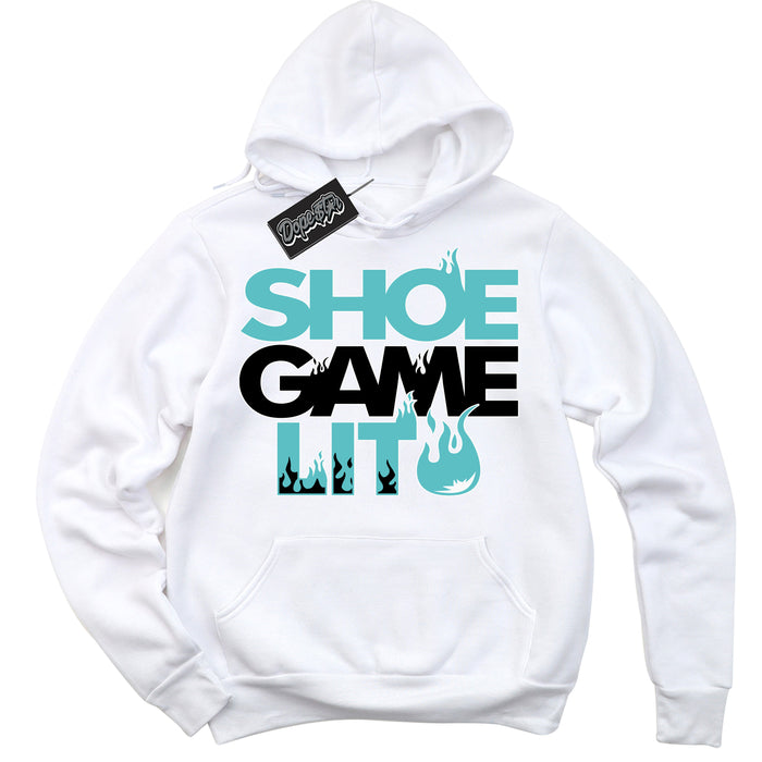 Dunk Low Retro Black Dusty Cactus 'Shoe Game Lit' Hoodie - White Streetwear Mockup | Shoe Game Lit Sweatshirt Matching Dunk Low Retro Black Dusty Cactus | Limited Edition Urban Streetwear for Sneaker Matching OOTD | Outfits that pair perfectly with your ND Low Retro Black Dusty Cactus | Shoe Game Lit Fashion Must-Have Apparel for Men and Women.