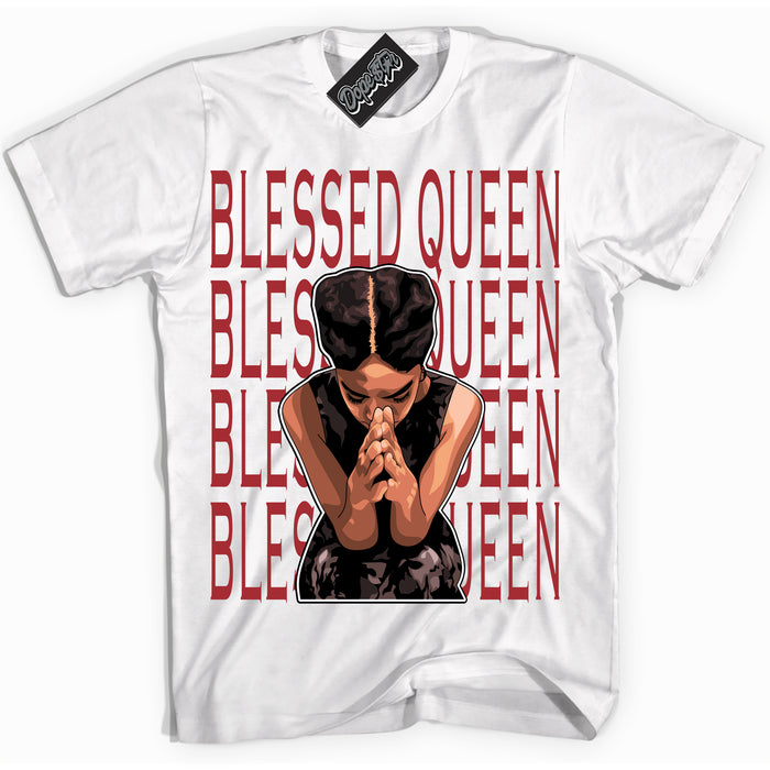 Dunk Low Black Toe Bright Crimson 'Blessed Queen' Shirt – White Streetwear T-Shirt | Sneaker Matching Tee for Dunk Low Black Toe Bright Crimson | Men's & Women's Streetwear Outfit by Sneaker Shirts Outlet.
