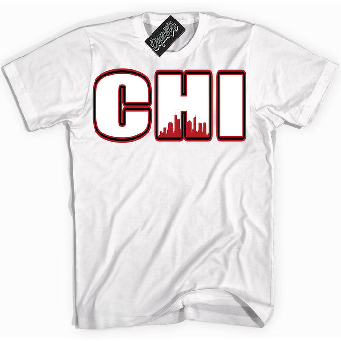 Dunk Low Black Toe Bright Crimson 'Chicago' Shirt – White Streetwear T-Shirt | Sneaker Matching Tee for Dunk Low Black Toe Bright Crimson | Men's & Women's Streetwear Outfit by Sneaker Shirts Outlet.
