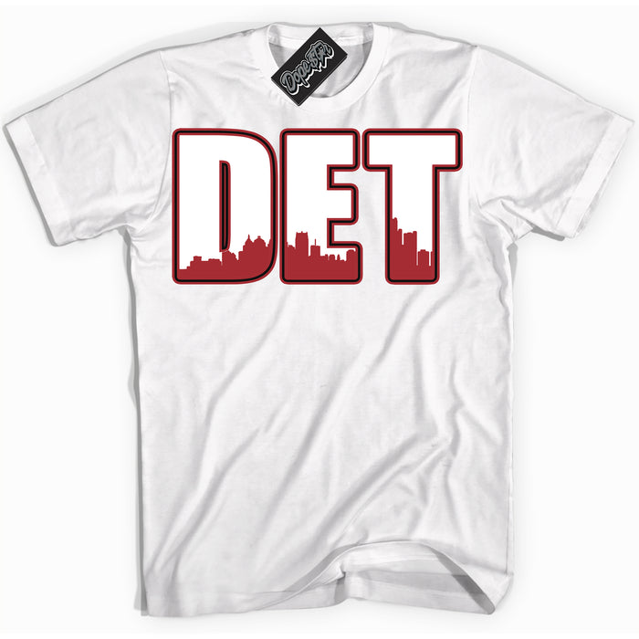 Dunk Low Black Toe Bright Crimson 'Detroit' Shirt – White Streetwear T-Shirt | Sneaker Matching Tee for Dunk Low Black Toe Bright Crimson | Men's & Women's Streetwear Outfit by Sneaker Shirts Outlet.
