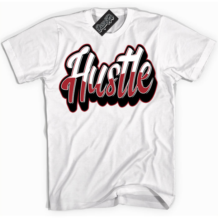 Dunk Low Black Toe Bright Crimson 'Hustle' Shirt – White Streetwear T-Shirt | Sneaker Matching Tee for Dunk Low Black Toe Bright Crimson | Men's & Women's Streetwear Outfit by Sneaker Shirts Outlet.
