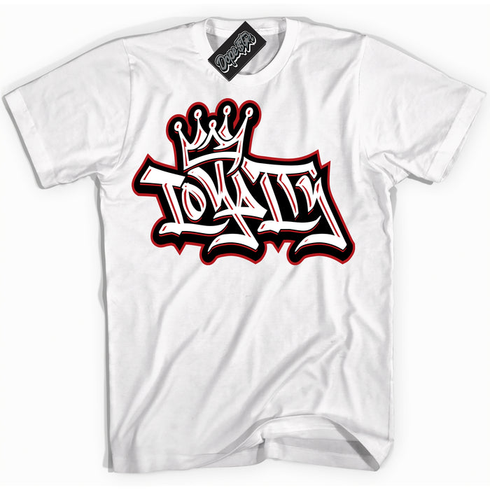 Dunk Low Black Toe Bright Crimson 'Loyalty Crown' Shirt – White Streetwear T-Shirt | Sneaker Matching Tee for Dunk Low Black Toe Bright Crimson | Men's & Women's Streetwear Outfit by Sneaker Shirts Outlet.
