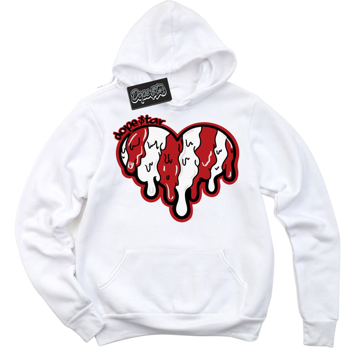 Dunk Low Black Toe Bright Crimson 'Melting Heart' Hoodie – White Streetwear Sweatshirt | Sneaker Matching Hoodie for Dunk Low Black Toe Bright Crimson | Men's & Women's Streetwear Outfit by Sneaker Shirts Outlet.
