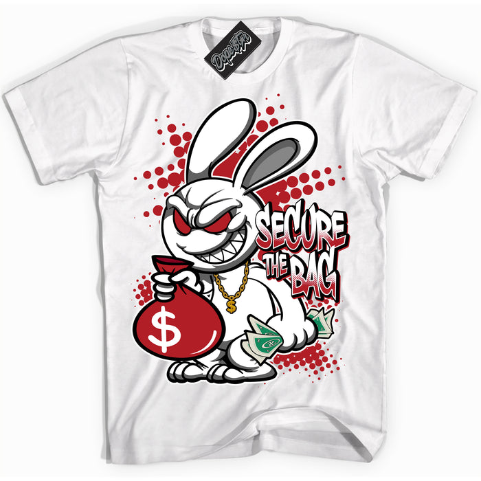 Dunk Low Black Toe Bright Crimson 'Secure The Bag' Shirt – White Streetwear T-Shirt | Sneaker Matching Tee for Dunk Low Black Toe Bright Crimson | Men's & Women's Streetwear Outfit by Sneaker Shirts Outlet.
