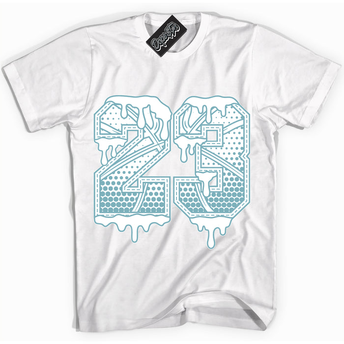 Cool White Shirt with “23 Ball” design that perfectly matches Denim Turquoise Dunk.