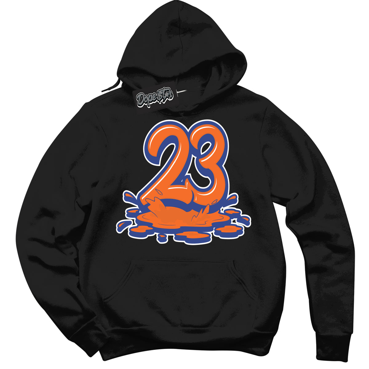 Cool Black Hoodie with “ 23 Melting ”  design that Perfectly Matches Low Knicks.