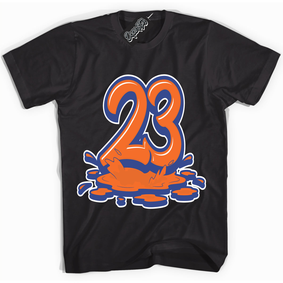 Cool Black Shirt with “ 23 Melting ” design that perfectly matches Low Knicks.